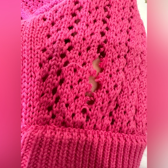 MISA LA SEE NOTES Tia top and bottom flamingo pink crochet 2 piece set LARGE NWT - Picture 6 of 11